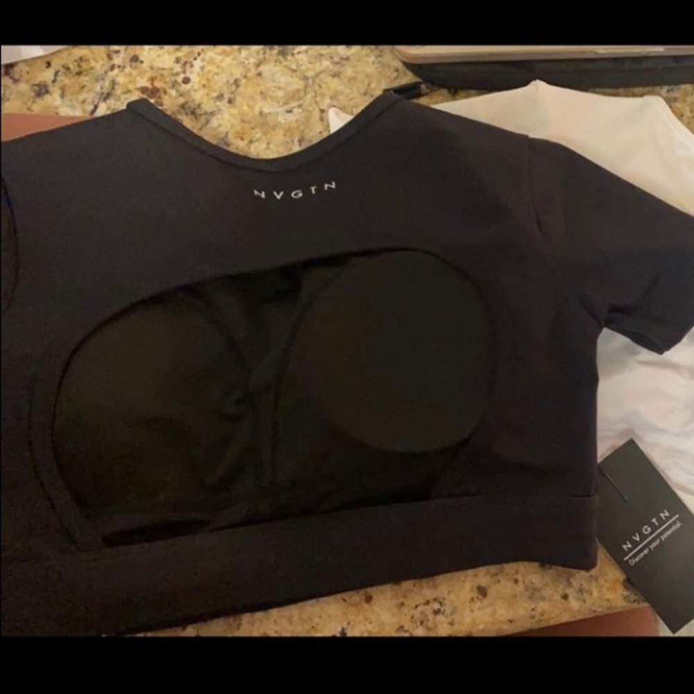 NVGTN open back tee BLACK ONLY